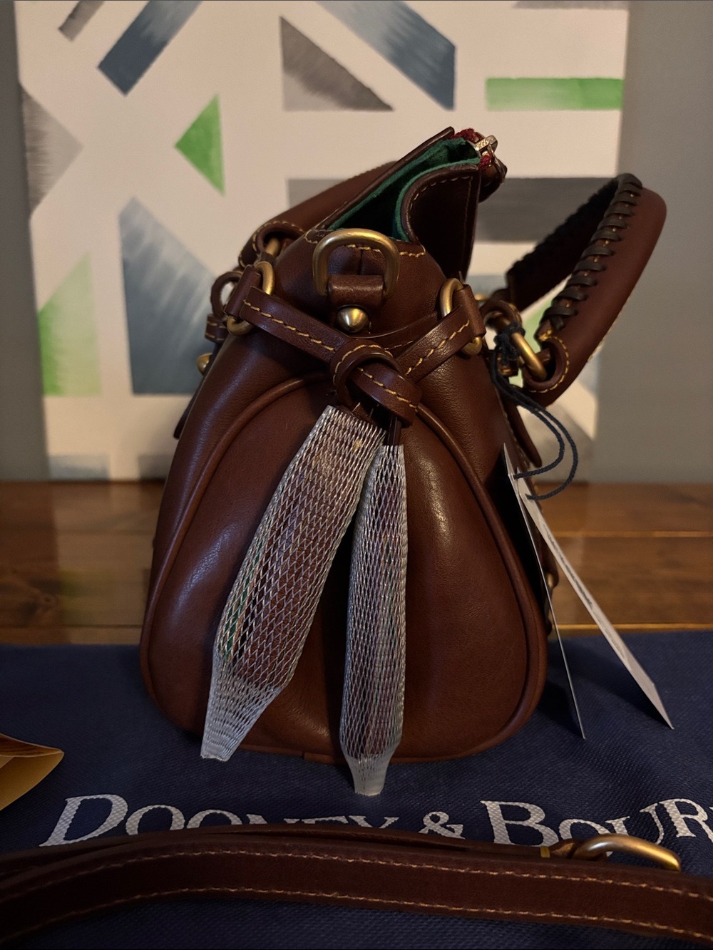 NWT Dooney & Bourke Florentine Mini Satchel in Chesnut - Picture 2 of 7
